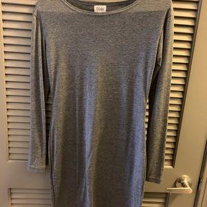 Tobi Long Sleeve Grey Mini Dress